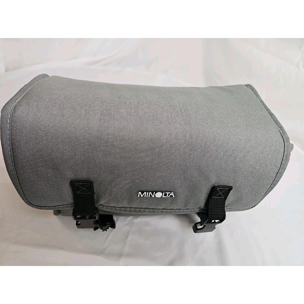 Minolta Padded Camera Bag Gray Shoulder Carry Case DSLR SLR Lens Accessory Stora